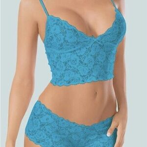 Pure Romance Woke Up Like This Blue Lace Balconette Bra